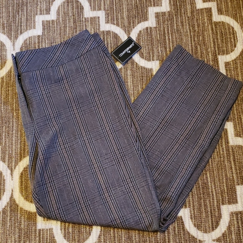 Brown plaid dress pants / trousers - Sz 18